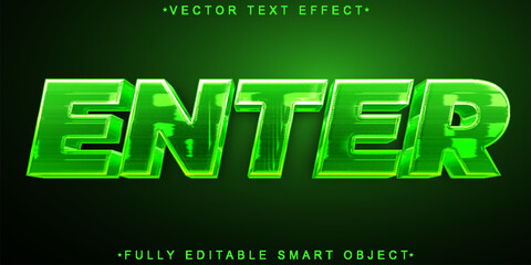 Green Enter Vector Fully Editable Smart Object Text Effect