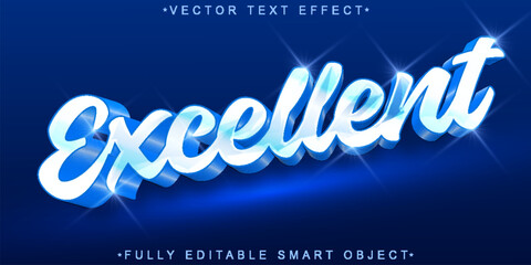 Naklejka premium Excellent Rich Blue Vector Fully Editable Smart Object Text Effect