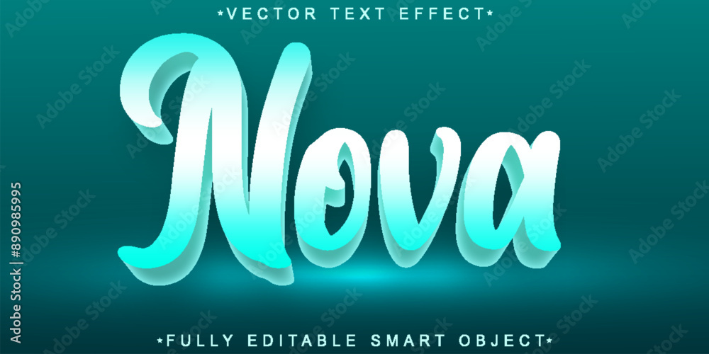 Wall mural nova blue vector fully editable smart object text effect