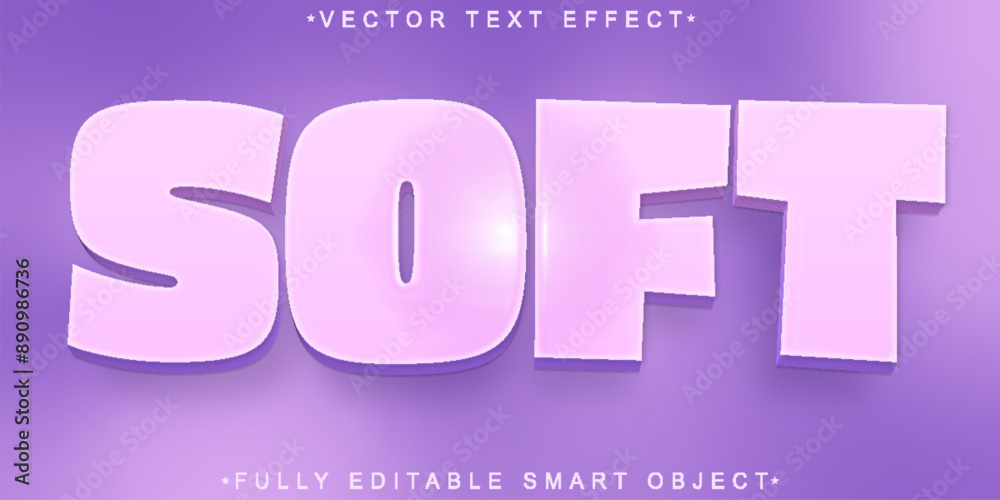 Poster cartoon soft vector fully editable smart object text effect