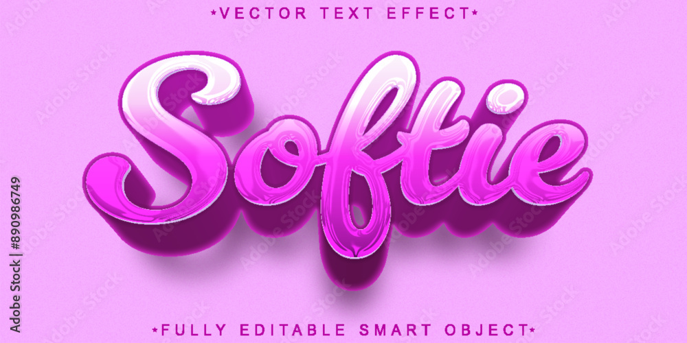 Poster pastel soft vector fully editable smart object text effect
