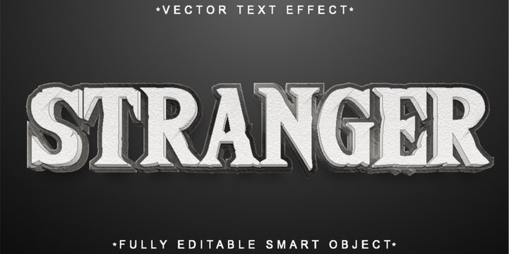 Stranger Gray Vector Fully Editable Smart Object Text Effect