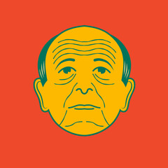 Old man face avatar illustration graphic design 19