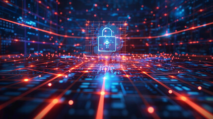 Cybersecurity concept network connectivity with cyber security