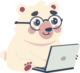 Cute Bear with Laptop