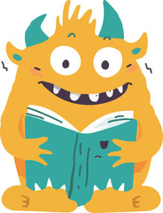 Reading Monster Illustration