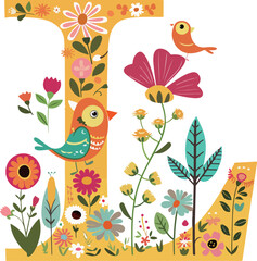 Whimsical Floral Letter 