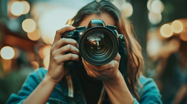 Professional photographer taking pictures for social media campaigns