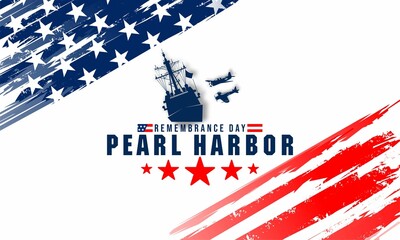  Pearl Harbor Remembrance Day. December 7. Holiday concept. Template for background, banner, card, poster 