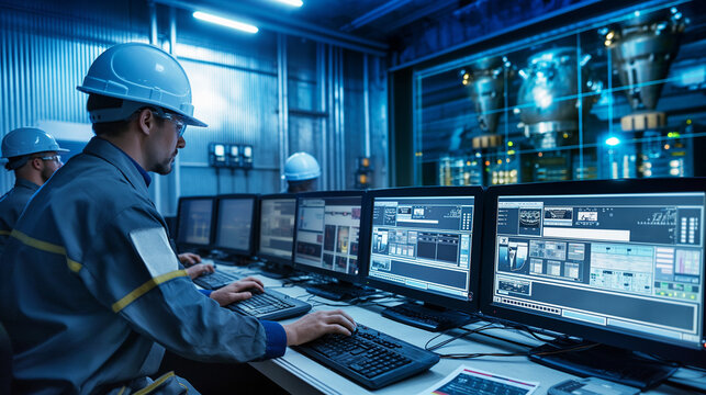 Engineers monitoring at  control room
