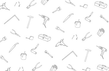 DIY道具の線画の背景