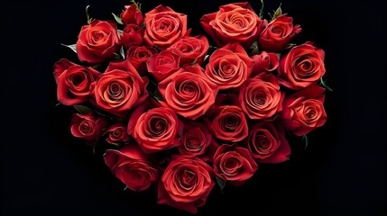 bouquet of red roses in shape of heart love romance romantic valentine