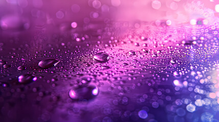 Close-up of water drops on purple surface