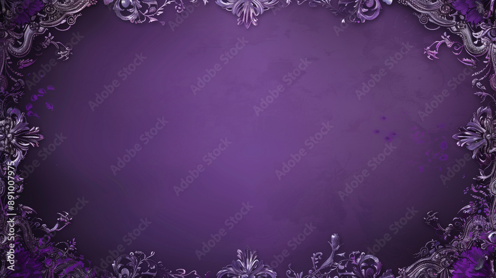 Poster Purple and Silver Elegant Frame