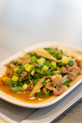 Enjoy delicious freshly prepared Teppanyaki pork slices