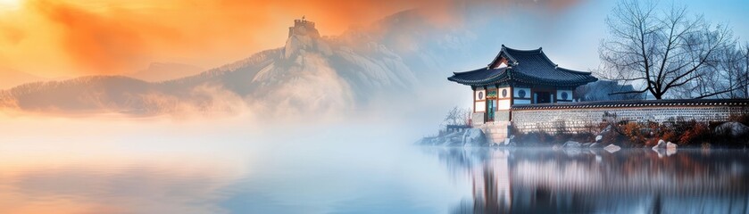The roof of a building is covered in wood and has a lot of detail. The roof is very ornate and has a lot of different shapes and designs