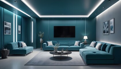 Photo interior modern design room 3d illustration