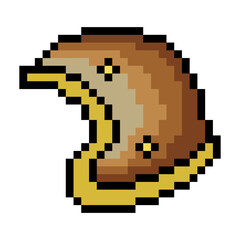 Obraz premium Retro motorcycle helmet in 8 bit pixel art style