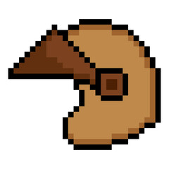 Obraz premium Retro motorcycle helmet in 8 bit pixel art style