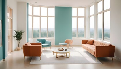 Fototapeta premium Photo interior modern design room 3d illustration