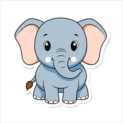 Cute Elephant Sticker.eps