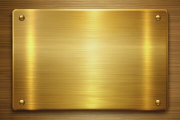 Luxurious golden metal plate with brushed textured finish, subtle gradient effect, and soft reflective surface, perfect for awards, recognition, or luxury product branding.