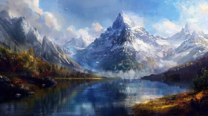 Fototapeta premium night sky glows with galaxy mystical silhouette generated-ai