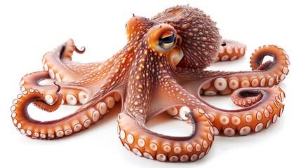 Intricate Octopus Display, showcasing vibrant textures of a multi-tentacled octopus with striking color patterns, highlighting its adaptive beauty and intelligence.
