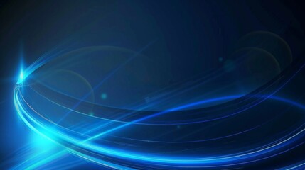 Blue Tech Luminescence: 1080P High-Precision Curved Light Effect Background, Simplistic Blue Curve Design with Strong Technological Sensibility for Graphic Design Projects