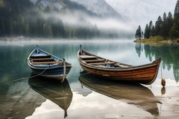 Minimalist Serenity Boats Amidst Dolomite Weather.jpeg