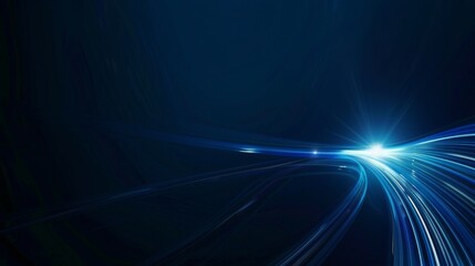 Blue Tech Luminescence: 1080P High-Precision Curved Light Effect Background, Simplistic Blue Curve Design with Strong Technological Sensibility for Graphic Design Projects