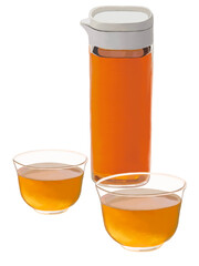 麦茶（ポットとガラスコップ二杯）