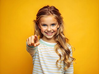 Smiling Girl Pointing at the Camera.