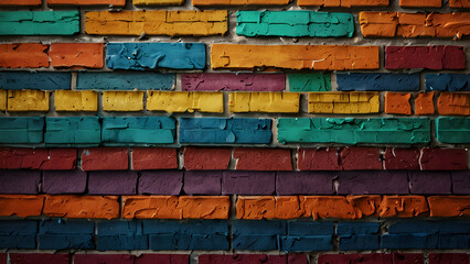 Fototapeta premium colorful brick wall background