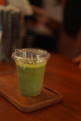 ice coffee on the table