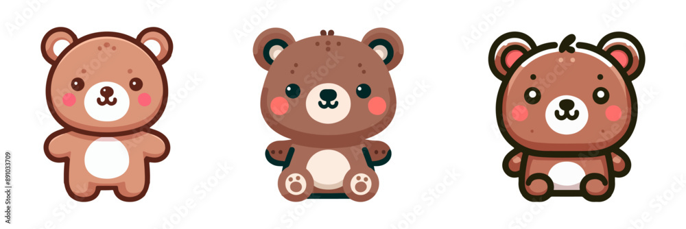 Poster cute bear vector