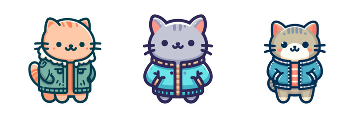Fototapeta premium cute cat wearing jacket