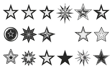 Obraz premium Star thin icon set. Outline icon collection. Vector illustration white background 