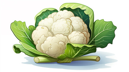 Botanical Cauliflower Illustration in the style of dictionary entry ~ Created using Generative AI