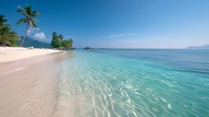 Tropical Beach with Clear Blue Water