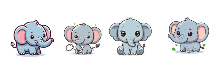Naklejka premium cute elephant vector