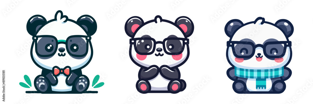 Canvas Prints cute panda wearing glasses