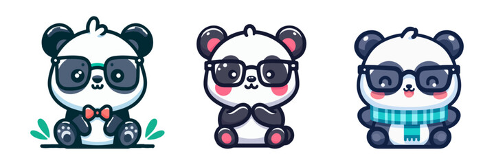 Fototapeta premium cute panda wearing glasses