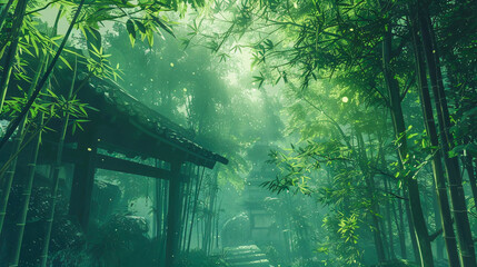 Fototapeta premium bamboo forest in the morning