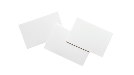 Three Blank White Cards Stacked on Top of Each Other