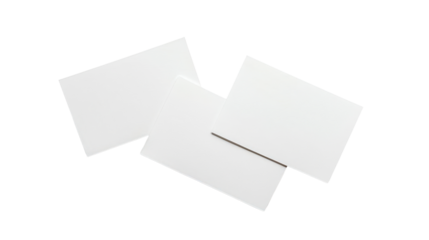 Three Blank White Cards Stacked on Top of Each Other