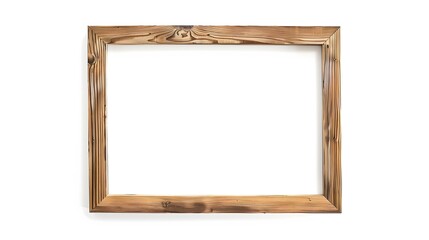 Empty Wooden Picture Frame Isolated on White Background_10