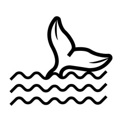 whale tail Line Icon