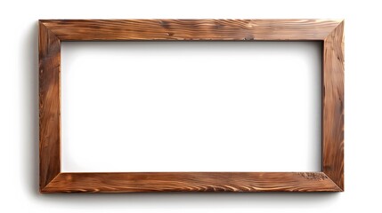 Empty Wooden Picture Frame Isolated on White Background_5