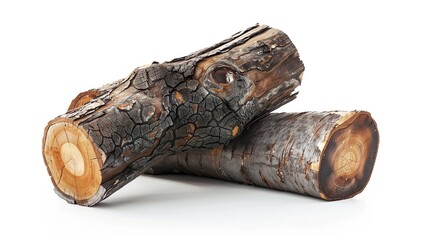 Tree logs isolated on white